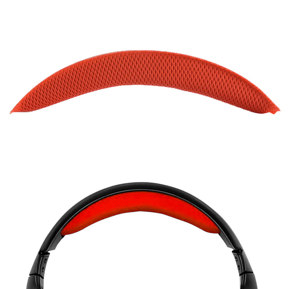 Geekria Mesh Fabric Headband Pad Compatible with Logitech G430, G930, F450, Headphones Replacement Band, Headset Head Top Cushion Cover Repair Part (Red).