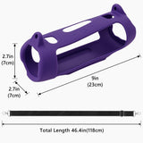 Geekria Silicone Speaker Case Cover Compatible with JBL Charge 6, Protective Soft Skin, Replacement Portable Speakers Travel Carrying Sleeve with Shoulder Strap (Purple)