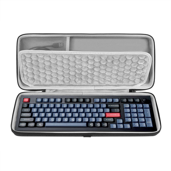 Geekria 90%-96% Keyboard Case, Hard Shell Travel Carrying Bag for 100keys Computer Mechanical Portable Keyboard, Compatible with EPOMAKER TH98 96%, Keychron K4 Wireless Bluetooth, Keychron v5, Q5