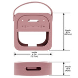Geekria Silicone Speaker Case Cover Compatible with Bose SoundLink Micro II, Protective Soft Skin, Replacement Portable Speakers Travel Carrying Sleeve with Keychain Hook (Pink)