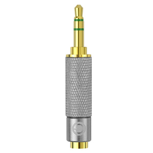 Geekria 3.5mm (1/8") Stereo Male to 3.5mm (1/8") Balanced Female Audio Jack Adapter, Aluminum Alloy Conversion Audio Plug, Gold Plated Adapter