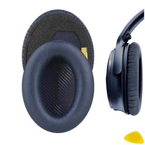 Geekria QuickFit Ear Pads for Bose QC45, QC35, QC35 ii, QC35 ii Gaming, QC15 QC25, AE2, AE2i, AE2w, SoundTrue, SoundLink AE, QCSE, New Quietcomfort Ear Cups Cover Repair Parts (Midnight Blue)