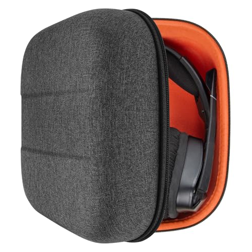Geekria Shield Headphones Case Compatible with Corsair HS60 PRO STEREO, Virtouso, HS55, HS65 Case, Replacement Extra Hard Shell Travel Carrying Bag with Cable Storage (Dark Grey)