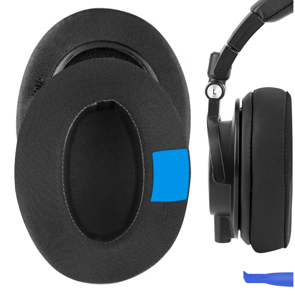 Geekria Sport Extra Thick Cooling-Gel Replacement Ear Pads for Audio-Technica ATH M50X, M50XBT, M50, M50xBT2, M40X, M30, M20, M10 Headphones Earpads, Headset Earpads, Ear Cups Cover (Black)