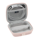 Geekria Shield Speaker Case Compatible with JBL Go 5/4/3, Go 3 Eco Cover, Replacement Hard Shell Portable Speaker Protective Carrying Bag with Cable Storage, Keychain Carabiner (Pink)