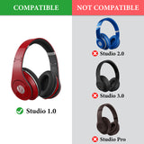Geekria QuickFit Replacement Ear Pads for Monster Beats Studio 1.0 (1st Gen) Headphones Ear Cushions, Repair Parts (Black)