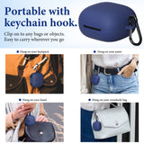 Geekria Silicone Case Cover Compatible with ATH-CKS50TW2 True Wireless Earbuds, Protective Earphones Skin Cover with Keychain Hook, Charging Port Accessible (Blue)