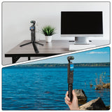 Geekria Metal Mini Tripod for Action Camera, Desktop Tabletop Stand Compact, Portable Travel, Compatible with DJI Osmo Pocket 3, Action 5 Pro Camera (Small / Black)