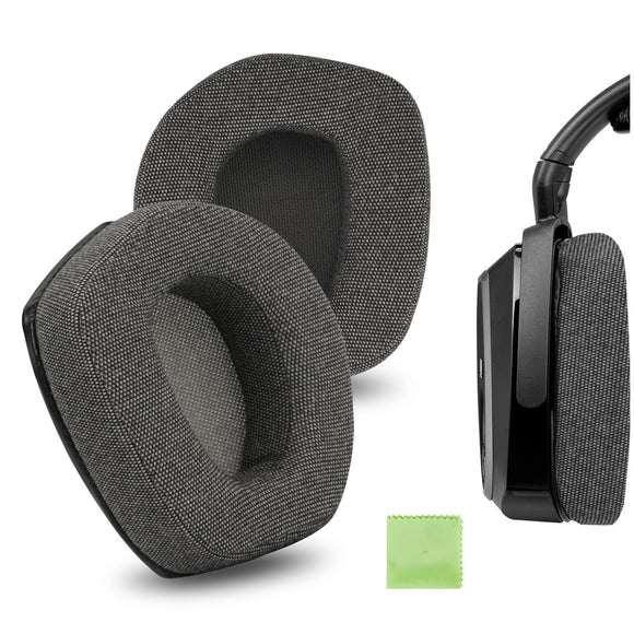 Geekria Comfort Linen Replacement Ear Pads for Sennheiser RS195, HDR195, RS185, HDR185, HDR175, RS175, HDR165, RS165 Headphones Ear Cushions, Headset Earpads, Ear Cups Repair Parts (Dark Grey)