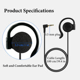 Geekria 3.5mm Single Side Earphone Earbud, One Ear Headphone Compatible with EXD-101 ATG-100T ELGT-470 Wireless Tour Guide System Receiver for Touring Groups, Radio, Podcast (Right / 3.3FT)