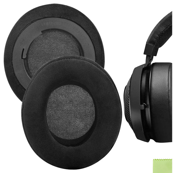 Geekria Comfort Velour Replacement Ear Pads for Razer Kraken Pro V2, 7.1 V2, 7.1 Chroma V2, Kraken Pro V2 Pewdiepie/Stormtrooper Headphones Ear Cushions, Headset Earpads, Ear Cups Repair (Black)