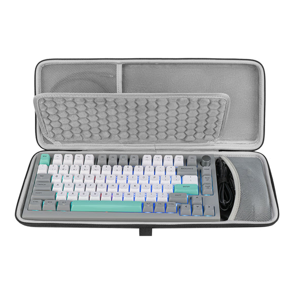 Geekria 75% Keyboard Case, Hard Shell Travel Carrying Case for 84-Key Portable Keyboard, Compatible with Keychron K2 Version 2/ K2/ Q1/ V1, ASUS ROG Azoth 75%, EPOMAKER TH80 Pro 75% Keyboard