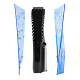 Geekria Transparent Cover Plates Compatible with Sony PlayStation 5 Disc Edition, Replacement Shell Gaming Accessories with Fan Vents (Blue)