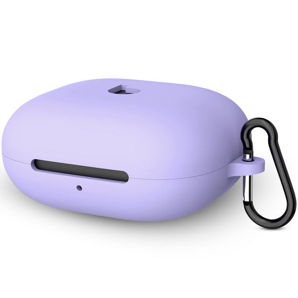 Geekria Silicone Case Cover Compatible with Powerbeats Pro 2 True Wireless Earbuds, Protective Earphones Skin Cover with Keychain Hook, Charging Port Accessible (Purple)