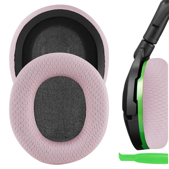 Geekria NOVA Mesh Fabric Replacement Ear Pads for Turtle Beach Stealth 600, Stealth 500, Stealth 400, Stealth 300 Headphones Ear Cushions, Headset Earpads, Ear Cups Cover Repair Parts (Pink)