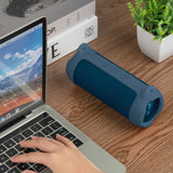 Geekria Silicone Speaker Case Cover Compatible with JBL Flip7, Protective Soft Skin, Replacement Portable Travel Carrying Sleeve with Shoulder Strap (Dark Blue)