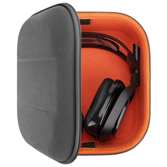 Geekria Shield Case for Large-Sized Over-Ear Headphones, Replacement Protective Hard Shell Travel Carrying Bag with Cable Storage, Compatible with ASTRO Gaming A50Gen4 (Microfiber Grey)