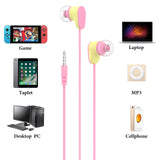 Geekria Kids Wired Earbuds with Mic for School and Online Class, Children's 3.5mm Jack In-Ear Earphone with 85dB Volume Limit for Small Ears, Storage Case Included (Pink)