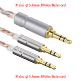Geekria Apollo Copper Silver Braid Upgrade Audio Cable Compatible with HIFIMAN SUNDARA Ananda Arya HE4XX HE-400i HE400SE, 3.5mm (1/8'') to Dual 3.5mm Male Replacement Headphones Cord (5 ft/1.5 m)