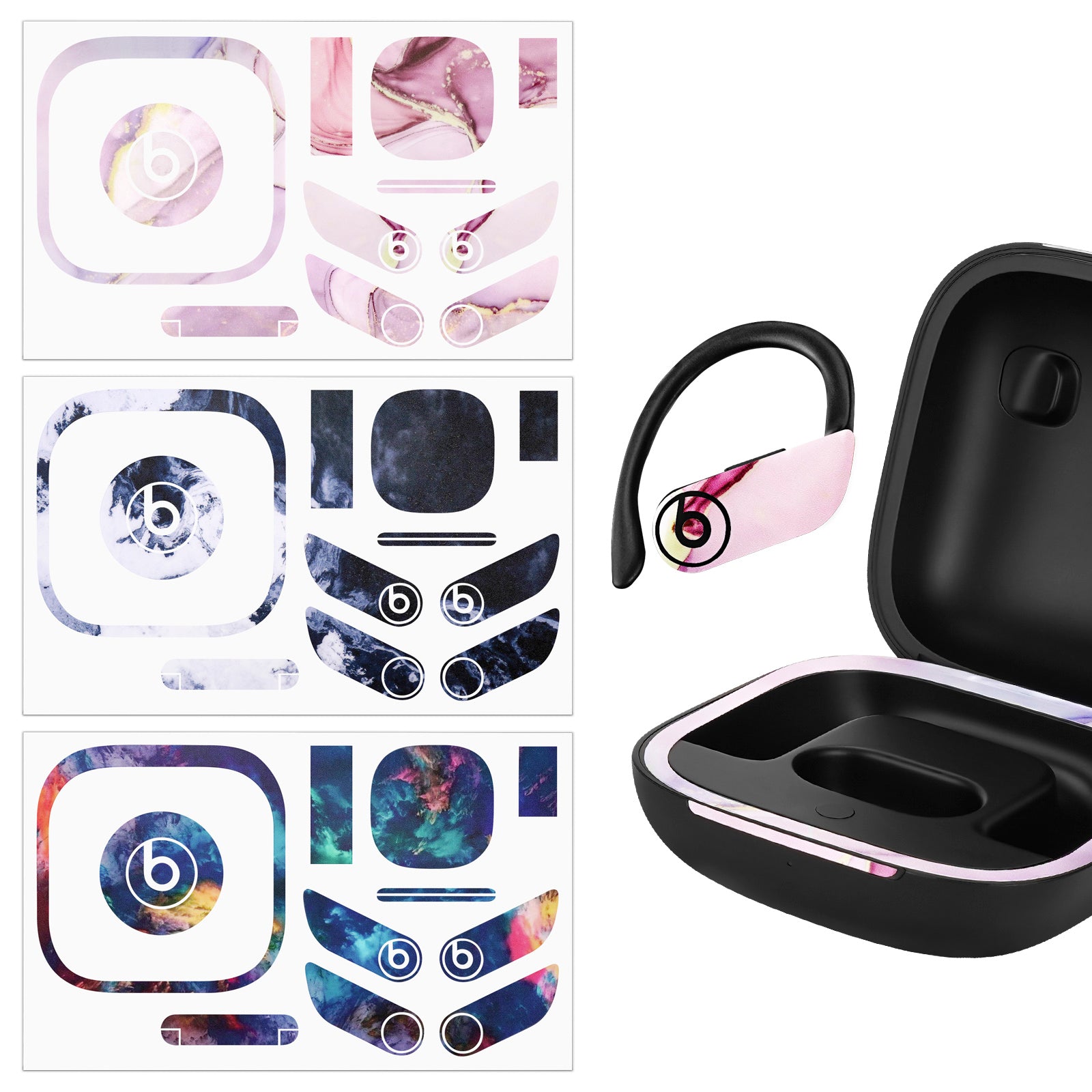 Geekria Earbuds Sticker Compatible with Beats Powerbeats Pro