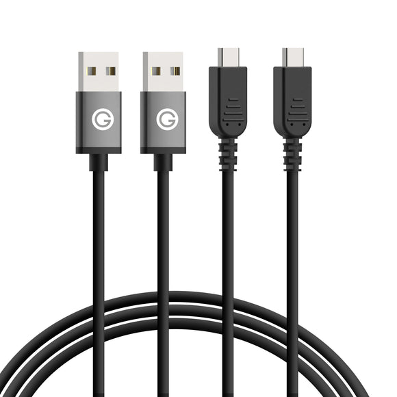 Geekria USB Charging Cable Compatible with Nintendo New 3DS XL/3DS/2DS XL, DSi, DSi XL Charger, Replacement Power Charging Cord (4ft / 120cm 2 Pack)
