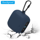 Geekria Silicone Case Cover Compatible with Soundcore Liberty 5 Pro by Anker, Protective Cover with Locking Aluminum Carabiner, Charging Port Accessible, Front LED Visible (Dark Blue)