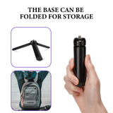 Geekria Metal Mini Tripod for Action Camera, Desktop Tabletop Stand Compact, Portable Travel, Compatible with DJI Osmo Pocket 3, Action 5 Pro Camera (Small / Black)