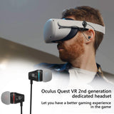 Geekria QuickFit VR Short Earbuds Compatible with Oculus Quest 2, In-Ear Headphones with S/M/L Size Ear Tips, 3D 360 Degree Sound Earphone for Virtual Reality Gaming Headset (Black)