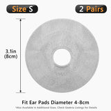 Geekria 2 Pairs Knit Fabric Headphones Ear Covers - Product Safety Certified - Washable & Stretchable Earcup Protectors for On-Ear Headsets, Sweat Pads for Gym, Meeting (Size S / Grey)