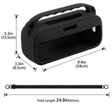 Geekria Silicone Speaker Case Cover Compatible with Bose SoundLink Plus, Protective Soft Skin, Replacement Portable Speakers Travel Carrying Sleeve with Shoulder Strap (Black)