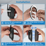 Geekria SNAP Ear Pads Replacement Kit for Beats Studio Pro Headphones, Magnetic Easy Switch Ear Cushions, Exchange Earpads in Seconds, Ear Cups Cover Repair Parts (Brown Protein Leather, 1 Pair)