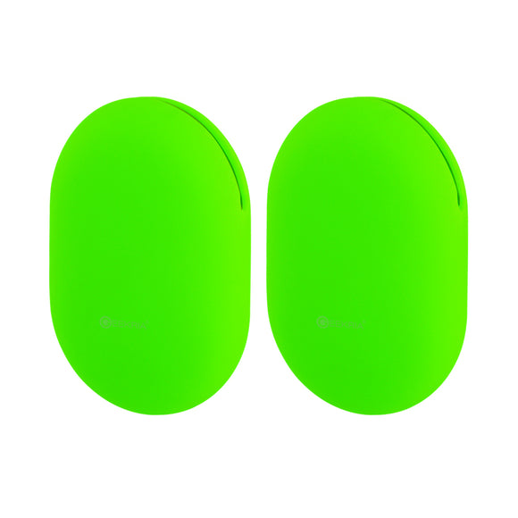 Geekria Silicone Universal Headphones Case - Set of 2 - Large Pouch Compatible with Beats Powerbeats, All Earbuds, USB Cable, Keys, Smartwatch - Fits Inoutward Journey& Work- Fluorescent Green