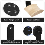 Geekria Wood Magnetic Headphone Holder, No-Drill Wall Mount Headset Hook with Strong Adhesive, Beech Wood Headphone Hanger for Over-Ear Headphones (Beech)