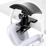 Geekria Adjustable Clamp-On Headphone Holder, No-Drill Metal Headset Stand with Headband Rest, Under Desk Mount for Gaming Headsets, Home & Office, Black