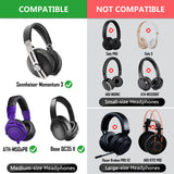 Geekria 100 Pairs Disposable Headphone Covers for Over-Ear and MRI Headsets, Stretchable Sanitary Ear Pads, Hygienic Earcup Cushion Protectors (M, Black)
