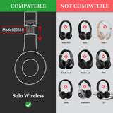 Geekria QuickFit Replacement Ear Pads for Beats Solo Wireless (Solo Bluetooth) (810-00012-00) (810-00012-01) Headphones Ear Cushions, Headset Earpads, Ear Cups Cover Repair Parts (Black)