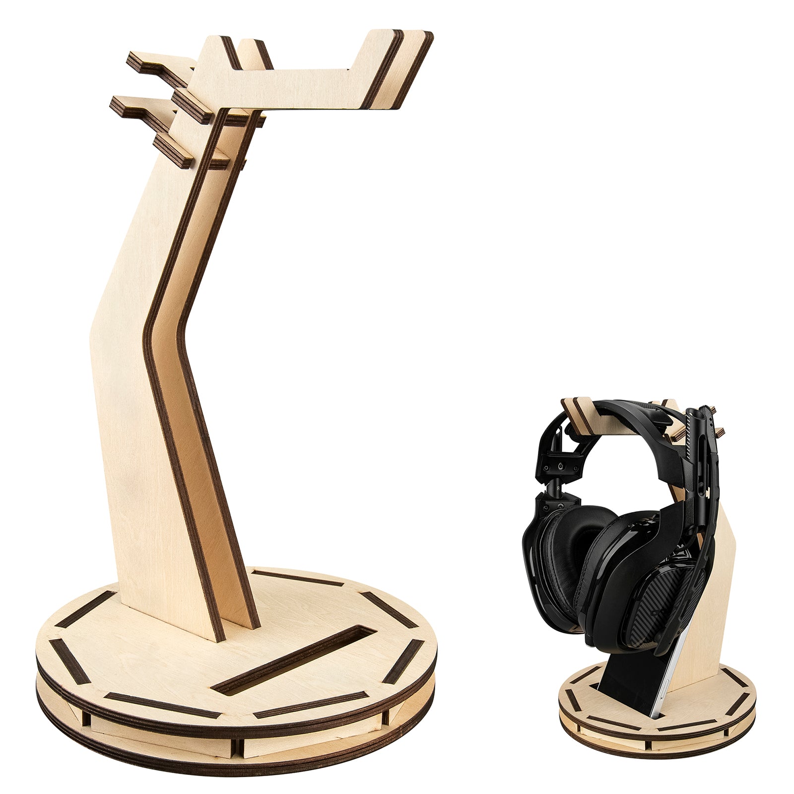 Geekria DIY Wooden Desktop Headphone Stand Gaming Headphone Display He