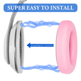 Geekria SNAP Replacement Ear Pads for Beats Studio Pro, Magnetic Easy Switch Ear Cushions, Quick Replacement Earmuffs, Comfortable Headphone Accessories (Pink Protein Leather, 1 Pair)