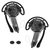 Geekria VR Extended Controller Grips Cover Compatible with Meta Quest 3, Anti-Collision Protection Frame Set, PC Clear Shell with Adjustable Straps, Handle Bumper Guard Kit (Clear)