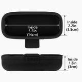 Geekria Earphone Carrying Case, Magnetic Closure Storage Case for Wired Earphones, Earbuds, Charging Cables, Memory Cards, USB Flash Drives, Hard Shell Portable Travel Bag (Black)