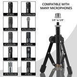 Geekria for Creators Tabletop Tripod Mic Stand Compatible with Audio-Technica AT2020, AT2020USB, AT2035, AT2050, ATR2500x Microphones, Desktop Mic Stand with Foldable Non-Slip Feet