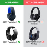 Geekria Protein Leather Headband Pad Compatible with Sony PlayStation Gold Wireless Stereo Headset Playstation 4 PS3 PS4 CECHYA-0083, Headphones Replacement Band, Headset Head Cushion Cover