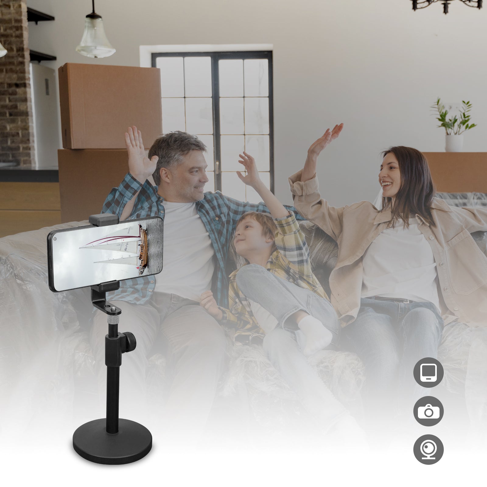 Phone Tripod Mount Clamp Universal Phone Holder Clip With 1/4 Inch