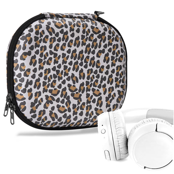 Geekria NOVA Headphones Case Compatible with JBL Tune 510BT, Tune 660BTNC, Tune 570BT,Tune 560BT, Tune 500BT Case Replacement Hard Shell Travel Carrying Bag with Cable Storage (Leopard Print)