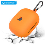 Geekria Silicone Case Cover Compatible with Powerbeats Pro 2 True Wireless Earbuds, Protective Earphones Skin Cover with Keychain Hook, Charging Port Accessible (Orange)