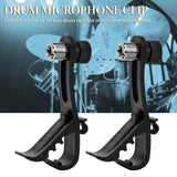Geekria for Creators Drum Rim Microphone Clip, Universal Microphone Clamp Compatible with Shure BETA 52A, PGA56, Adjustable Drum Mic Clip, Shockproof Musical Instrument Supplies (Black / 2 Pack)