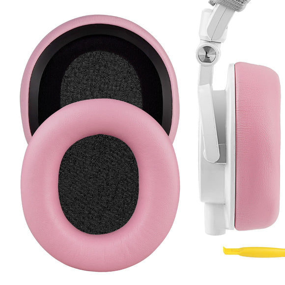 Geekria NOVA Replacement Ear Pads for Audio Technica M50X, M50XBT, M50XBT2, M60X, M50, M40X, M30, M20, M10 Headphones Ear Cushions, Headset Earpads, Ear Cups Cover Repair Parts (Pink)