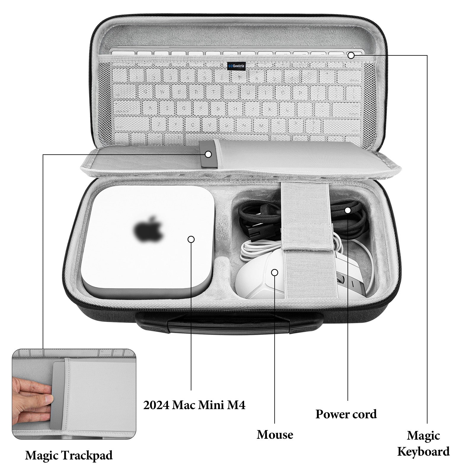 Geekria Desktop Computer Hard Shell Travel Carrying Case, Compatible w