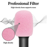 Geekria for Creators Foam Windscreen for 0.3" (8mm) Diameter Microphones, Antipop Foam Cover, Mic Wind Cover, Sponge Foam Filter Compatible with Sennheiser ME 2, ME 2-II (Pink / 2 Pack)