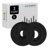 Geekria 2 Pairs Flex Fabric Headphones Ear Covers (Product Safety Certified), Washable & Stretchable Earcup Protectors for Over-Ear Headsets Ear Pads, Sweat-Resistant (Size L / Black)